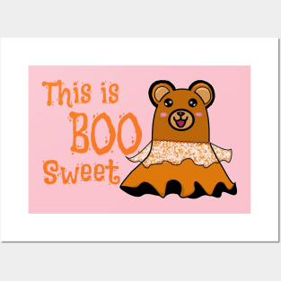 This is Boo Sweet, bear bride, Bear sweetie, Ghost Halloween T-Shirt Posters and Art